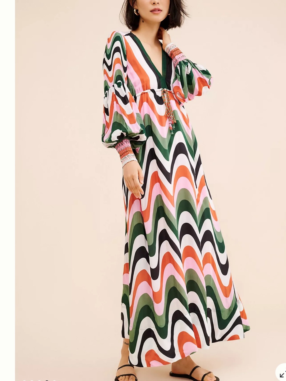 Farm Rio Wave Gradient Maxi Dress in Multi Size S